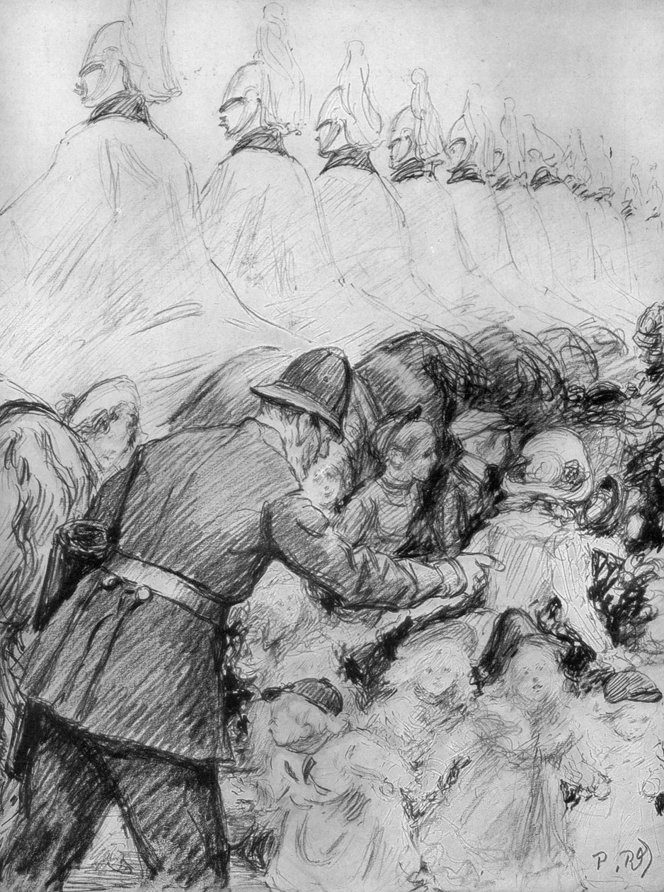 Crianças na multidão na proclamação do rei George V, 1910 de Unbekannt