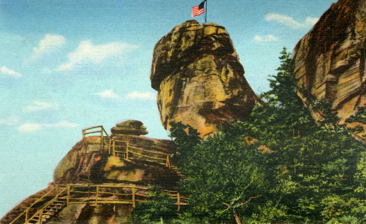 Rocha da chaminé e pilha da rocha, North Carolina ocidental, 1942. de Unbekannt