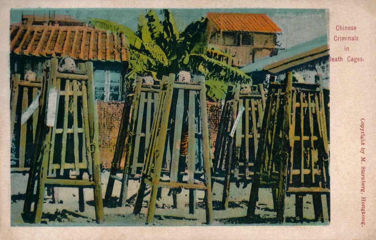 Criminosos chineses em jaulas da morte, c1900 de Unbekannt