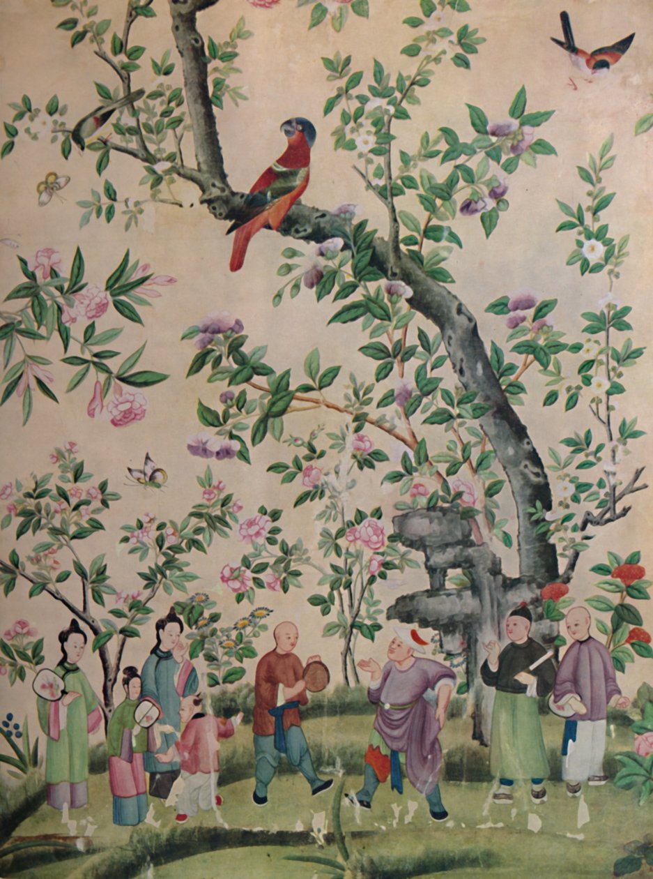 Papel de parede pintado à mão chinês, 1928 de Unbekannt