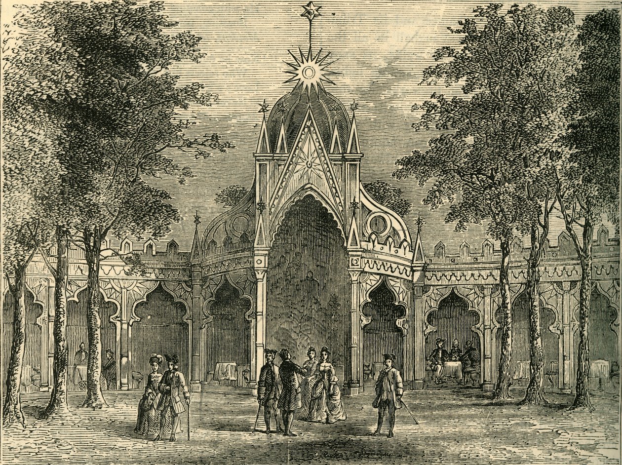 Pavilhão chinês em Vauxhall Gardens, c1878. de Unbekannt