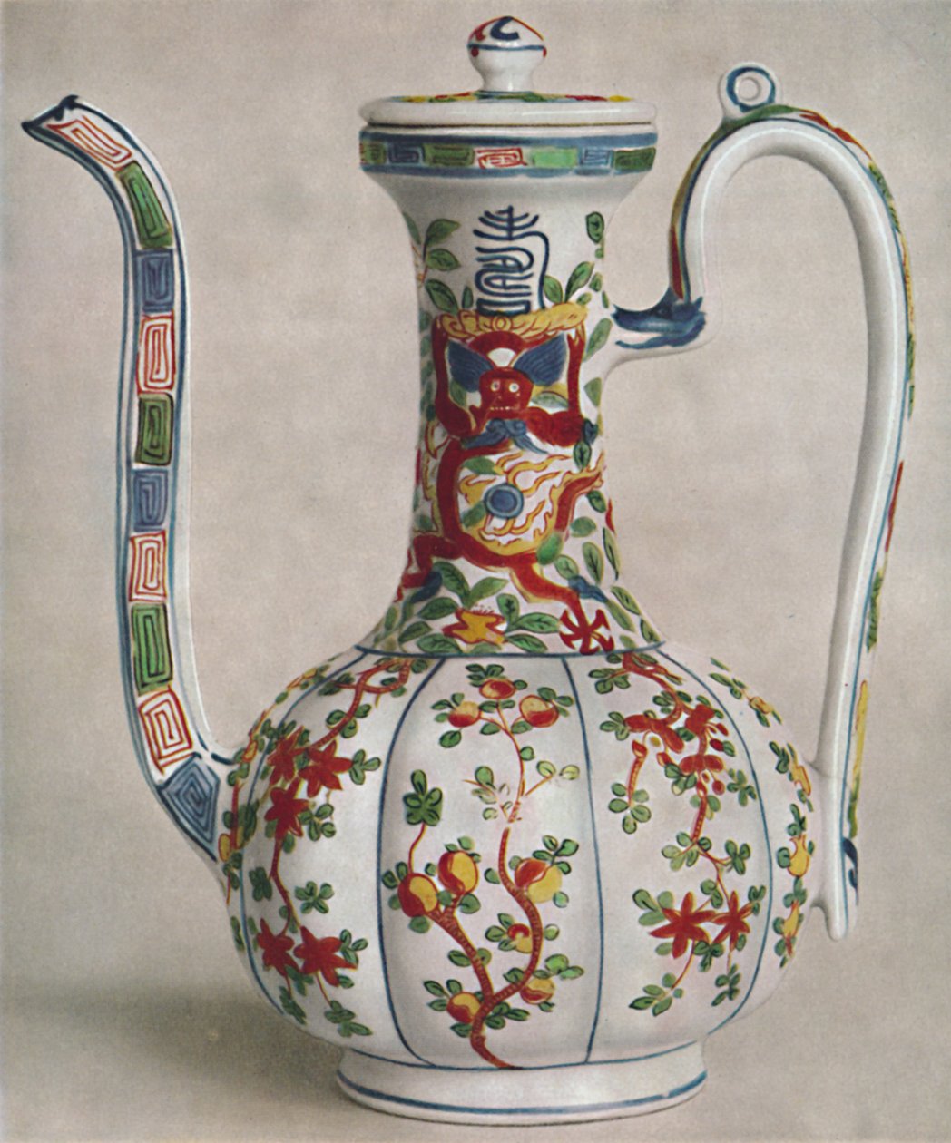 Jarro de porcelana chinesa com decoração de cinco cores. Período de Wan Li, 1573-1619, 1928 de Unbekannt