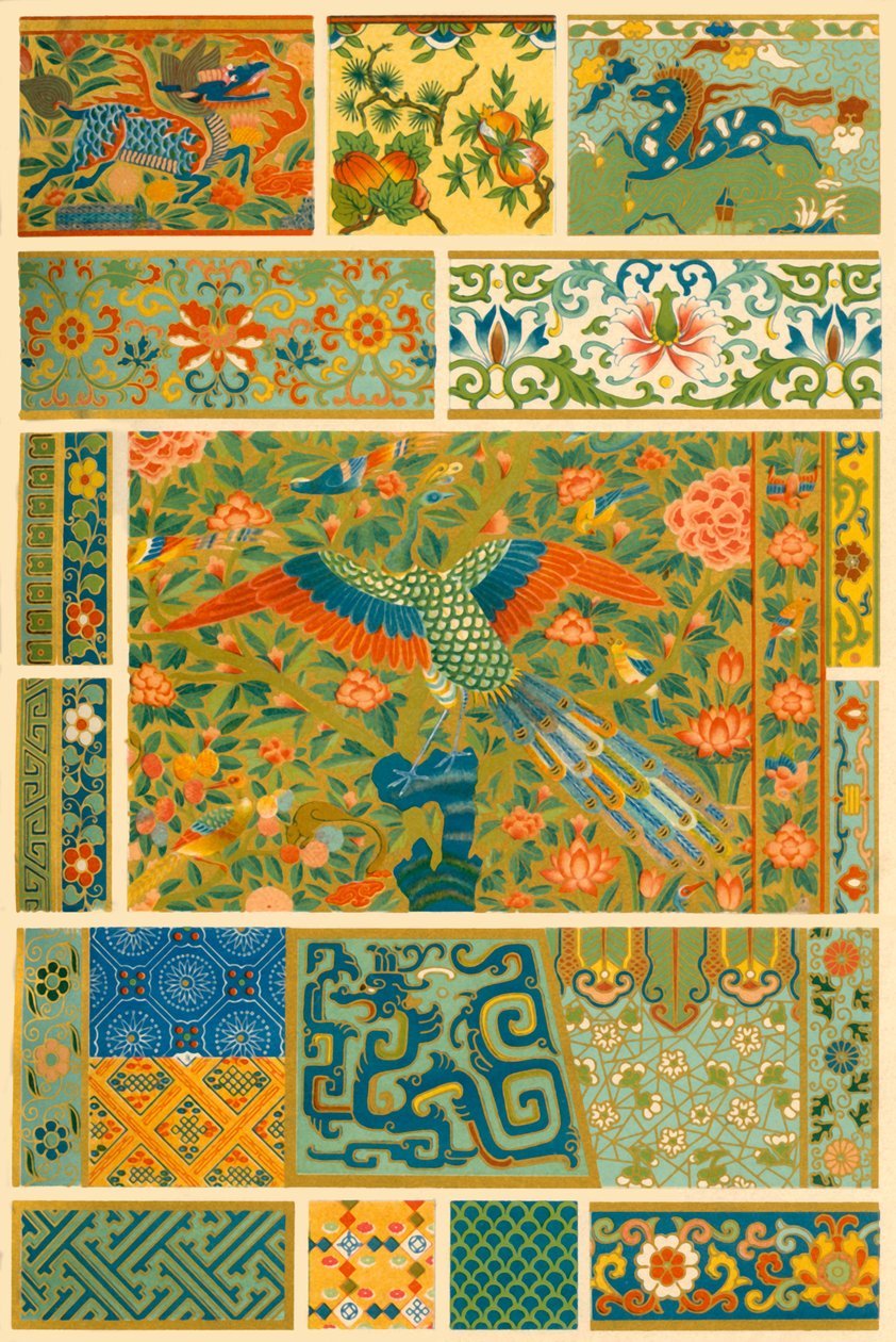 Pintura chinesa, tecelagem, bordado e cloisonné, 1898. de Unbekannt
