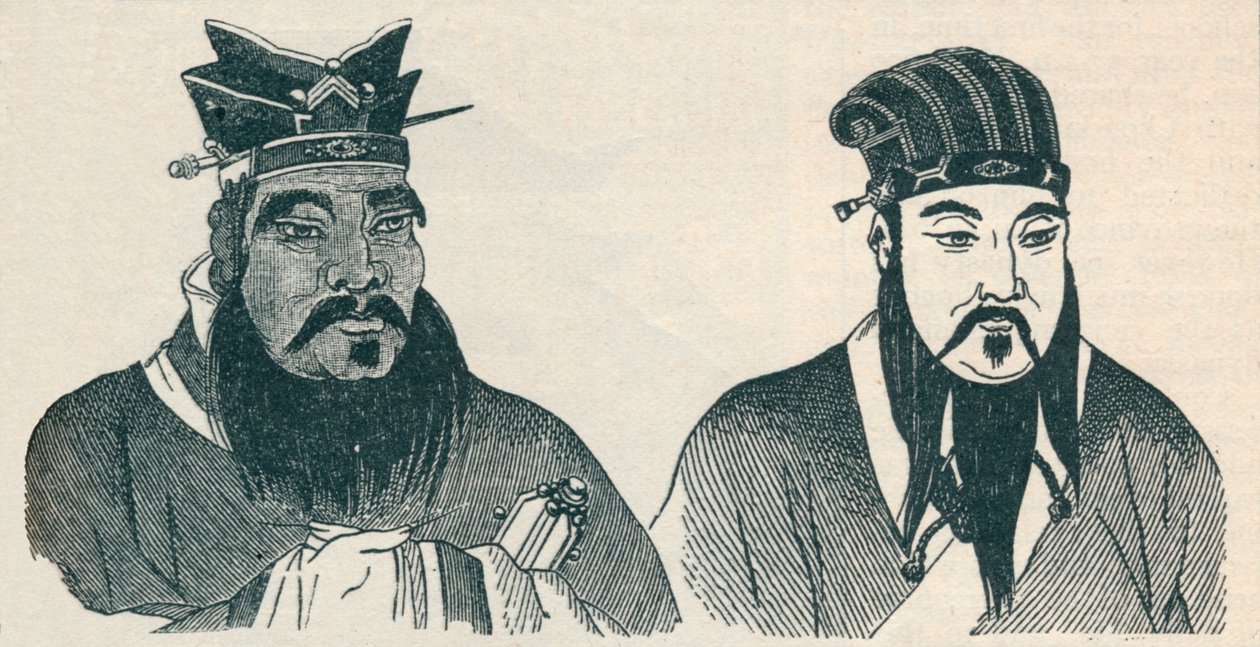 Retratos chineses de Confúcio e seu grande seguidor Mencius, 1907 de Unbekannt