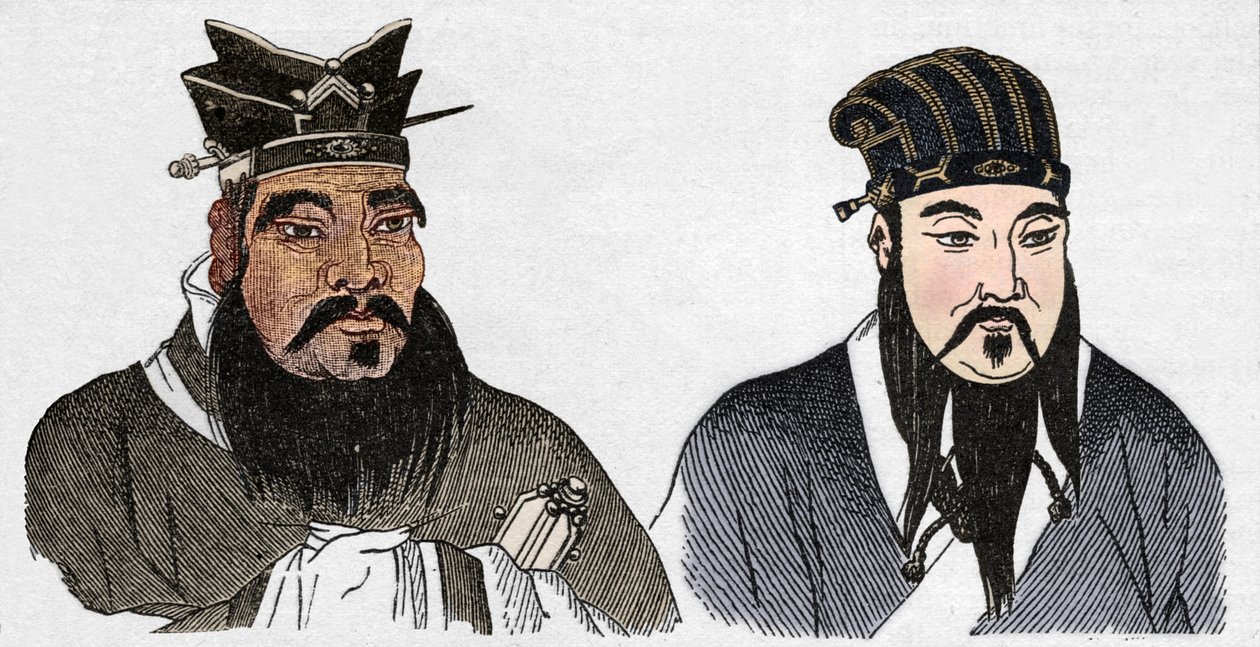 Retratos chineses de Confúcio e seu grande seguidor Mencius, 1907 de Unbekannt
