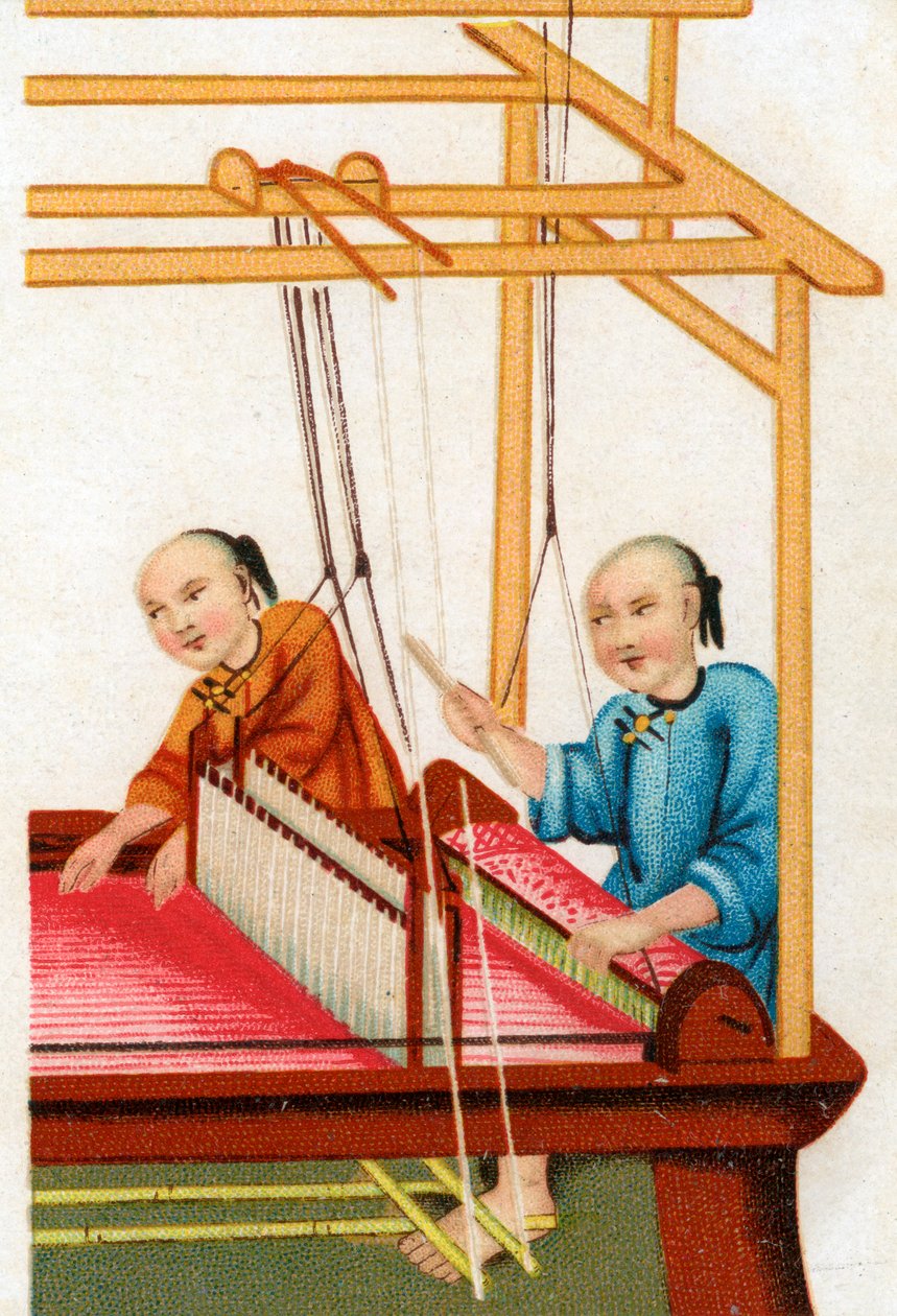 Tecelagem de seda chinesa, século XX de Unbekannt