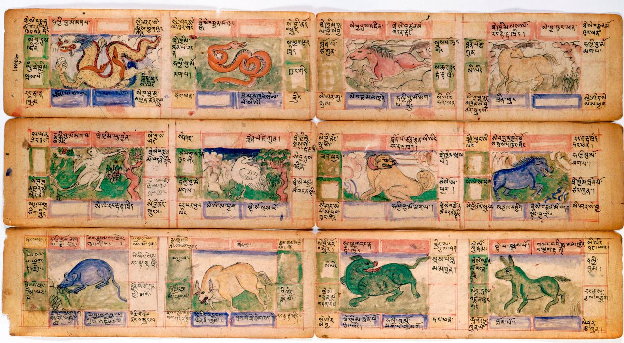 Figuras do zodíaco chinês, final do século XVIII de Unbekannt