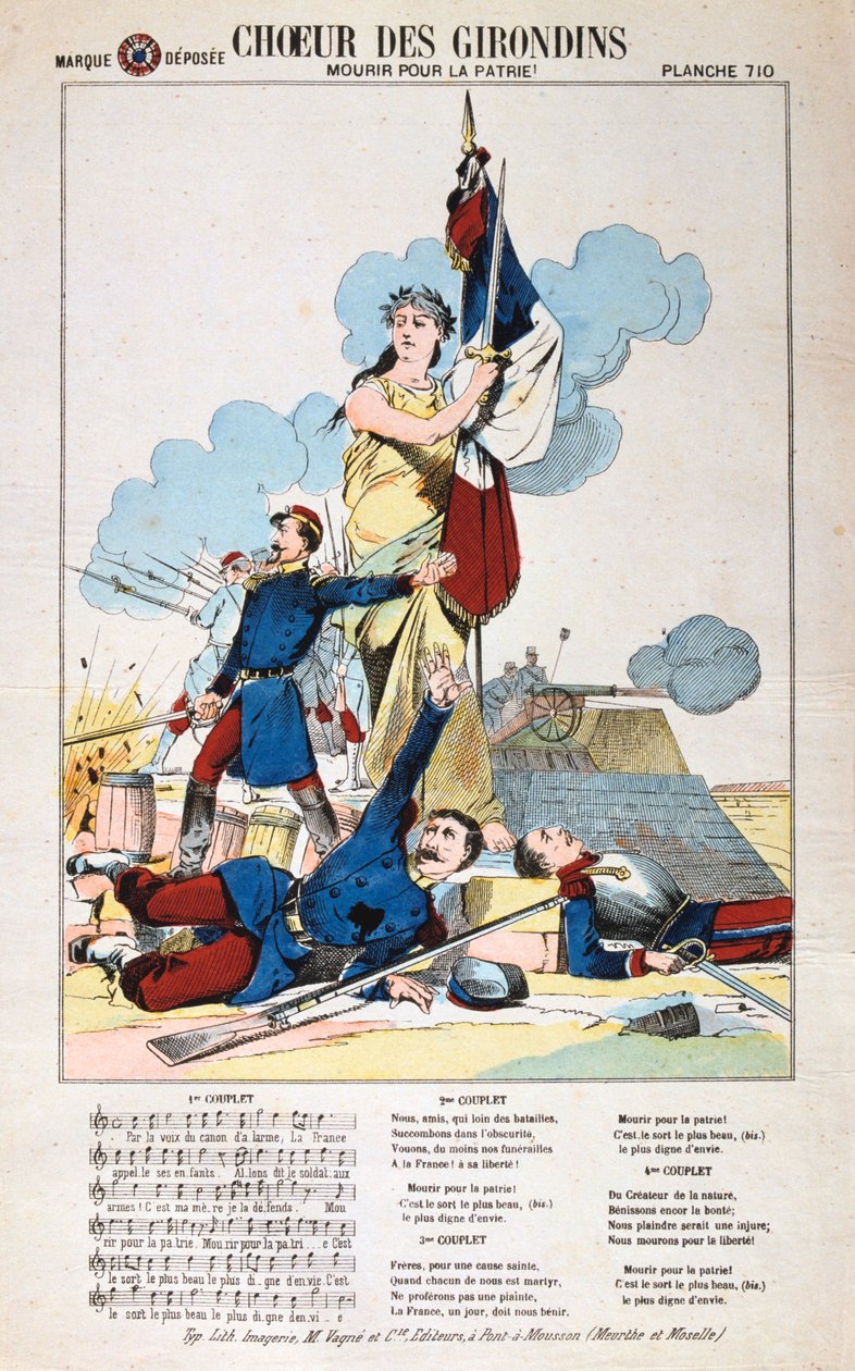 Coro de Girondins, partitura, guerra franco-prussiana, 1870-1871. de Unbekannt