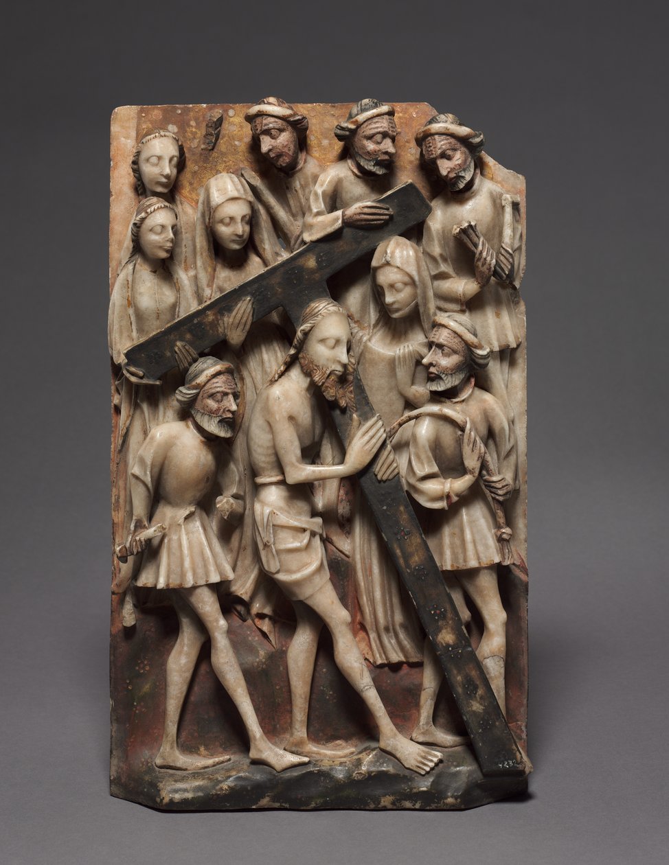 Cristo carregando o painel transversal de um retábulo, 1400s. de Unbekannt