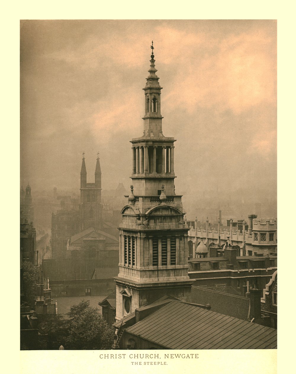 Igreja de Cristo, Newgate, The Steeple, meados do século XIX. de Unbekannt