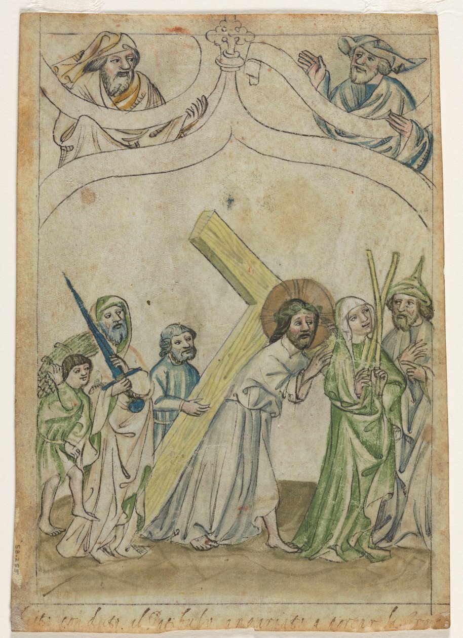 Cristo coroado de espinhos para Cristo carregando a cruz verso, c. 1410 de Unbekannt