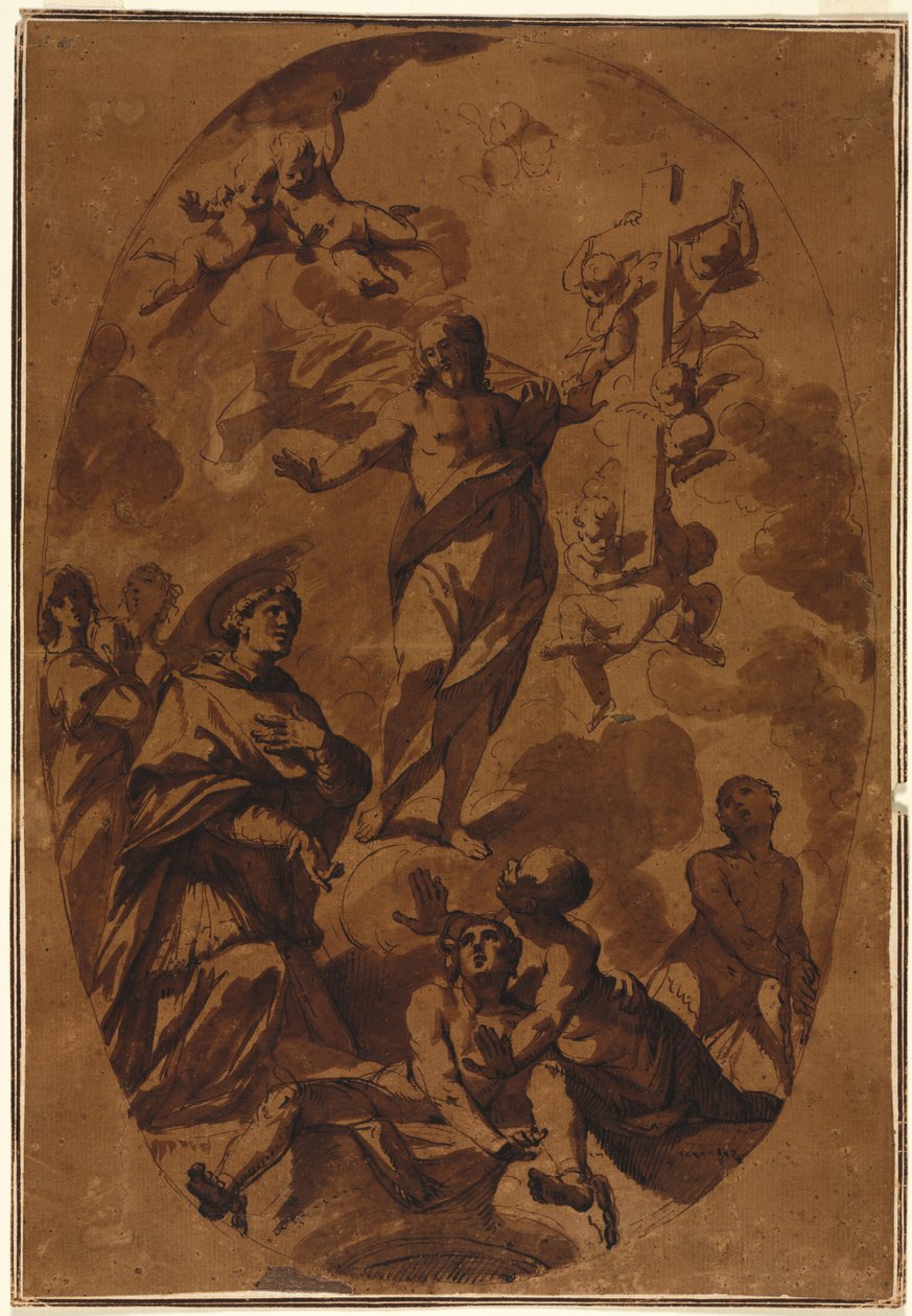 Cristo Triunfante Aparecendo em um Santo Intercedente, 1600s. de Unbekannt