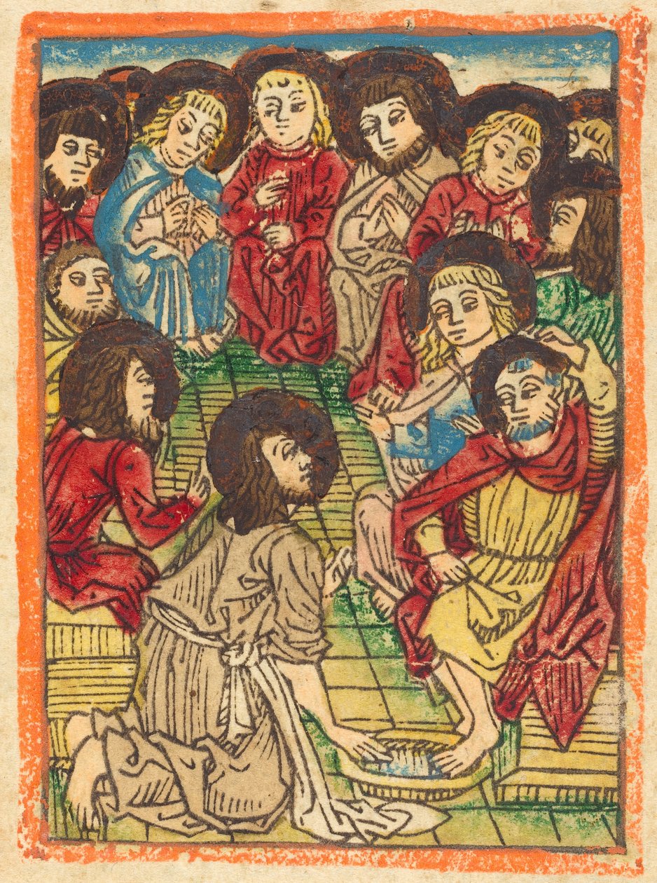 Cristo lavando os pés dos apóstolos, c. 1480. de Unbekannt
