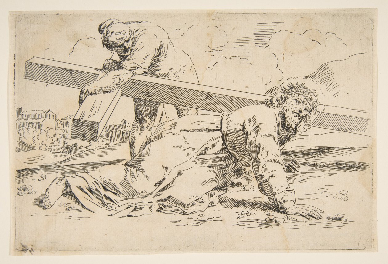 Cristo carregando a cruz nas costas, copie depois de Cantarini, ca. 1637-1639 ou depois. de Unbekannt