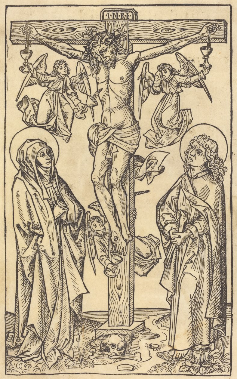 Cristo na Cruz com os Anjos, c. 1490. de Unbekannt