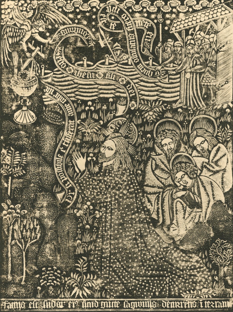 Impressão pontilhada de Cristo no Monte das Oliveiras, 1915. de Unbekannt