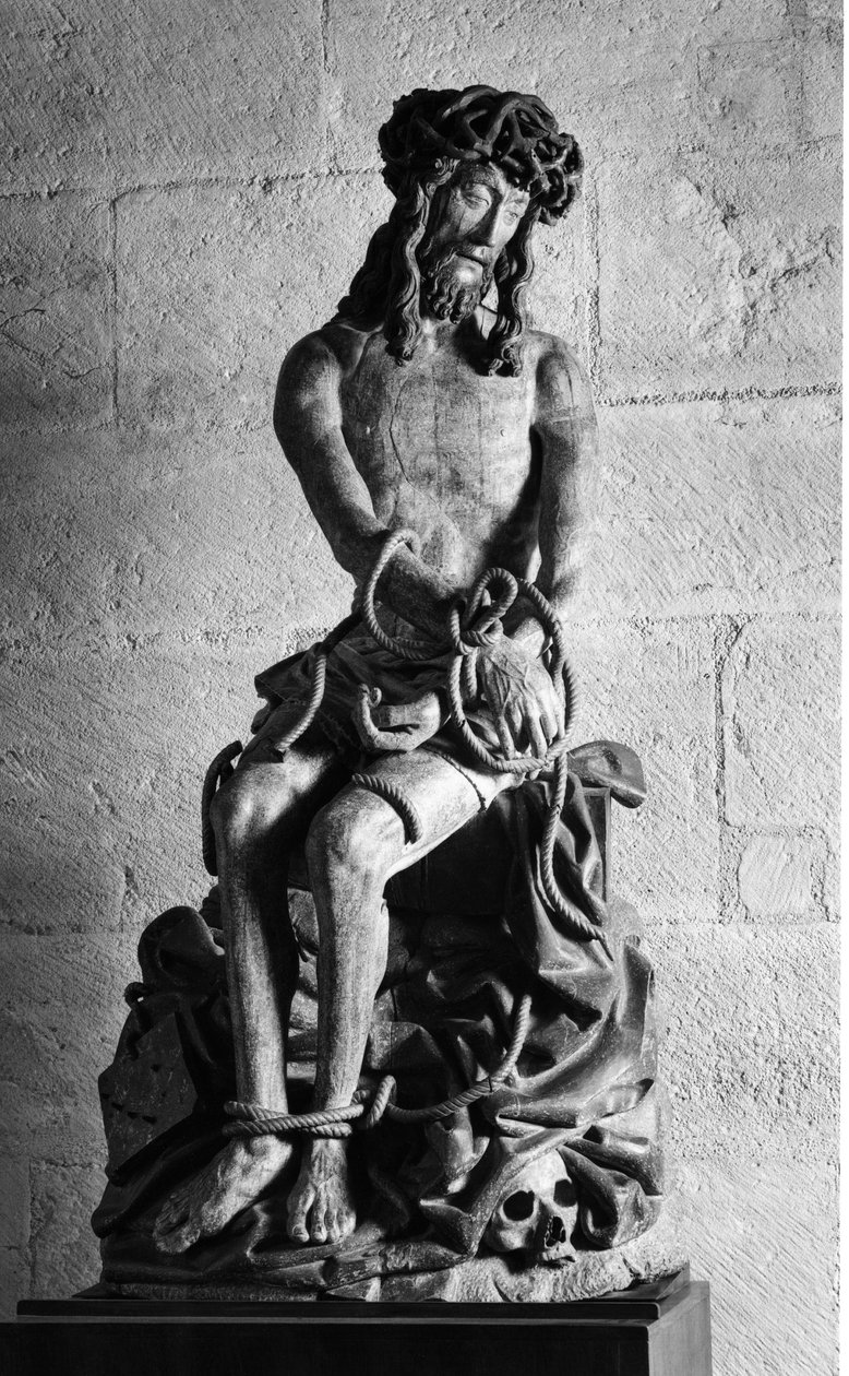 Cristo com laços Escultura. Hospices Civiles de Beaune fundada em 1443 pelo chanceler Nicolas Rolin, Beaune (Cote d