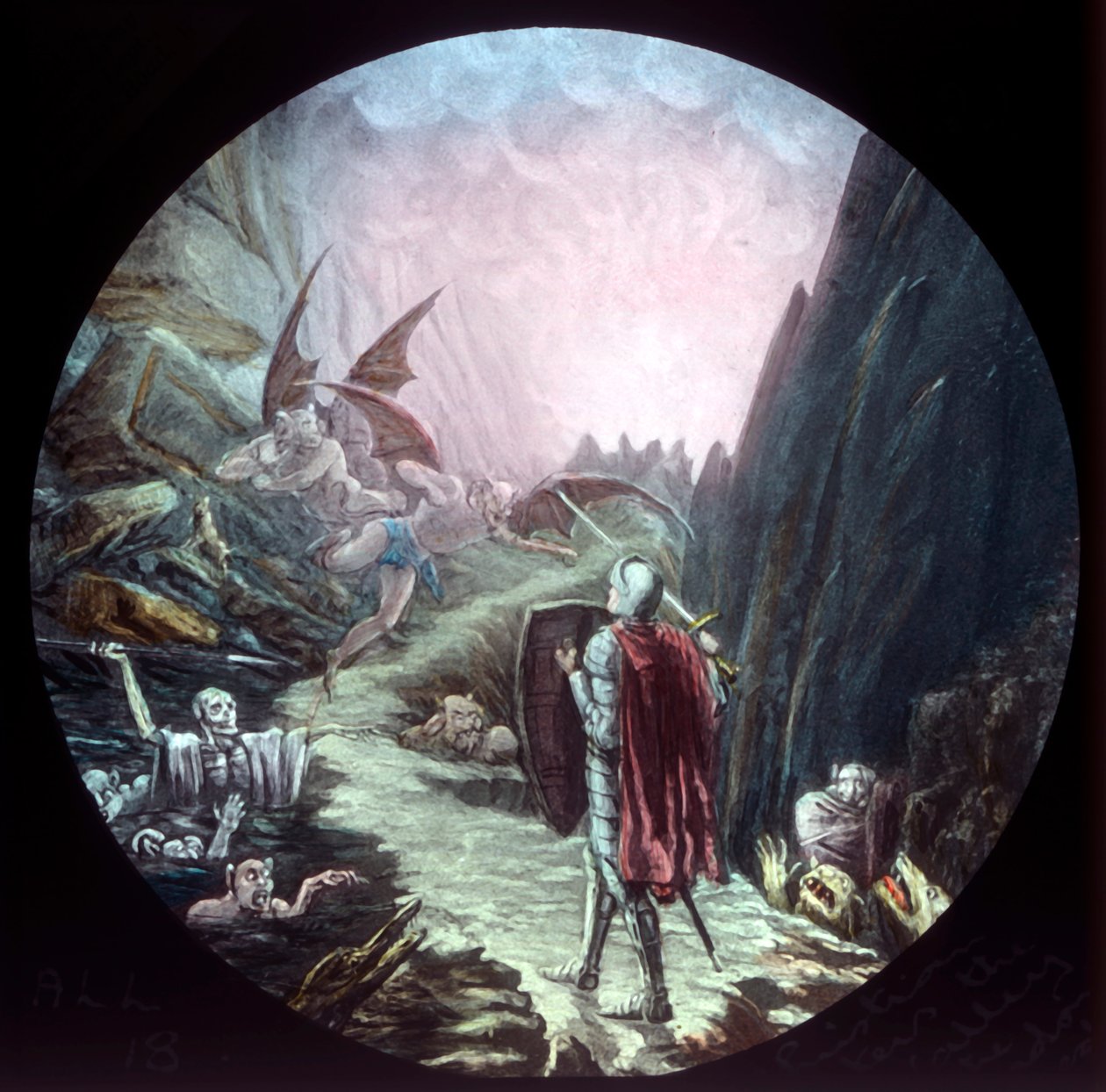 Christian entra no Vale da Sombra da Morte, c1910. de Unbekannt