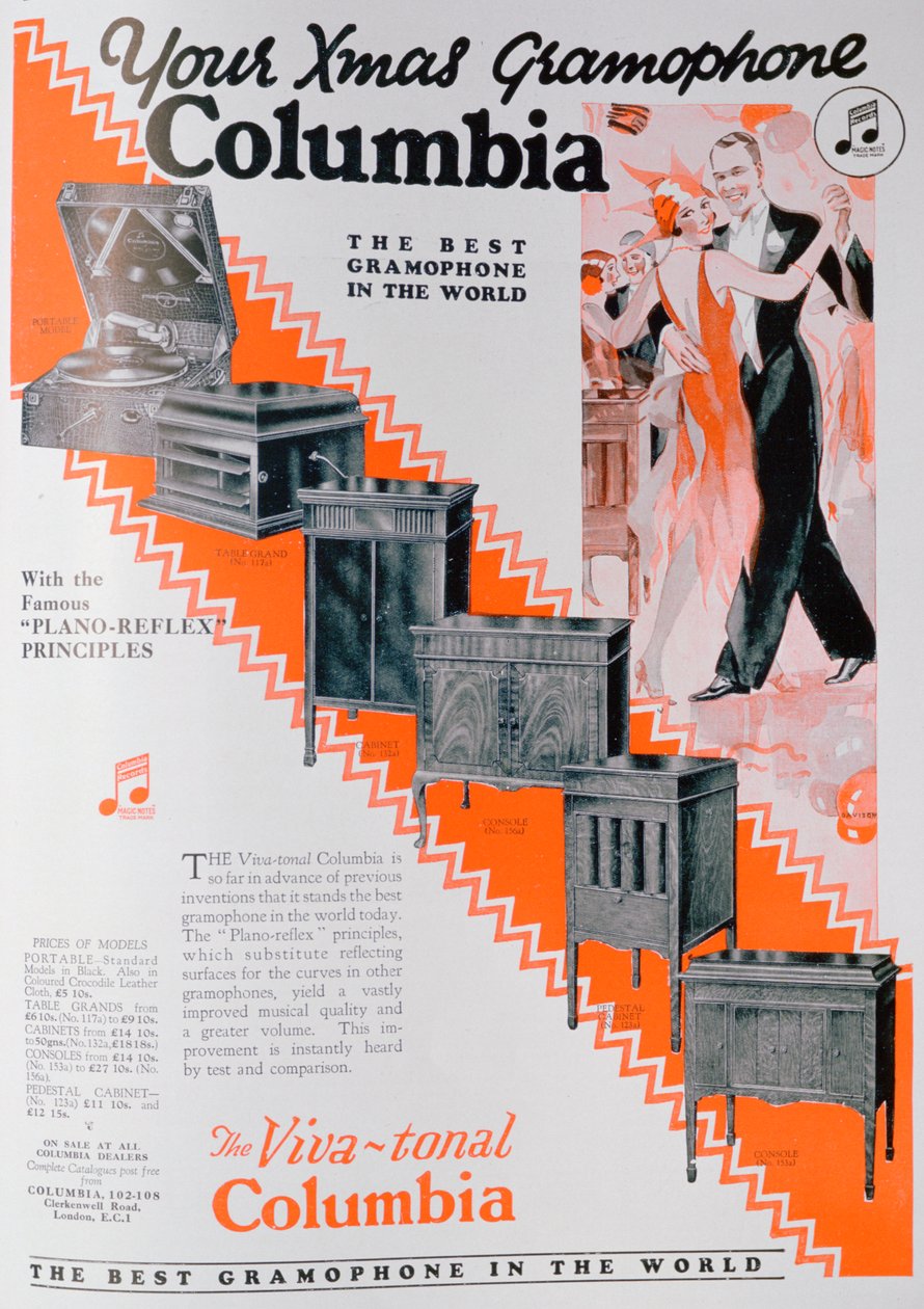 Anúncio de Natal para Columbia Gramophones, 1929 de Unbekannt