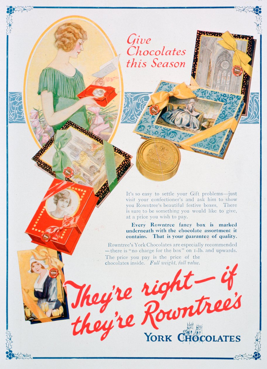 Anúncio de Natal para Rowntrees York Chocolates, 1924 de Unbekannt