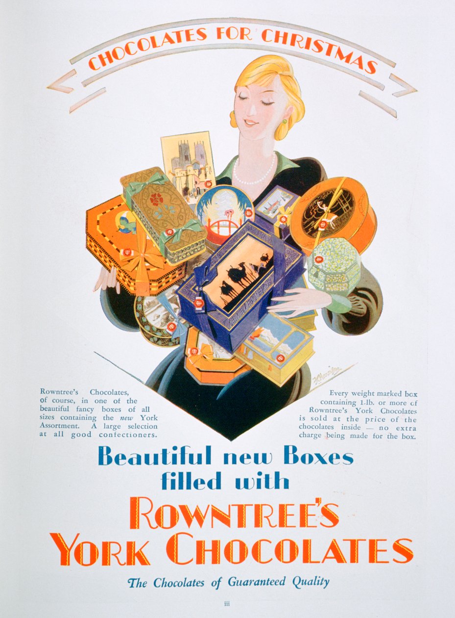 Anúncio de Natal para Rowntrees York Chocolates, 1928 de Unbekannt