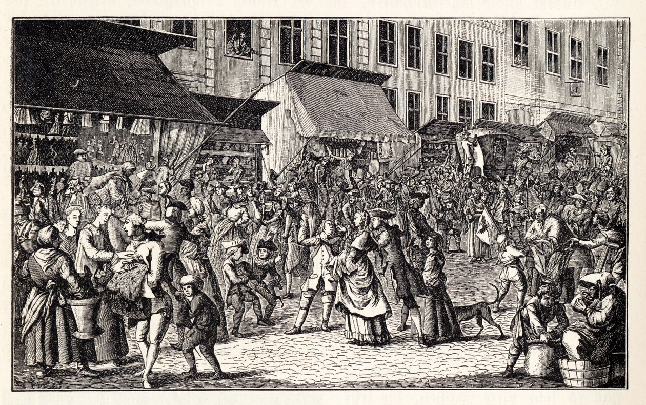 Mercado de Natal em Berlim, 1776. de Unbekannt