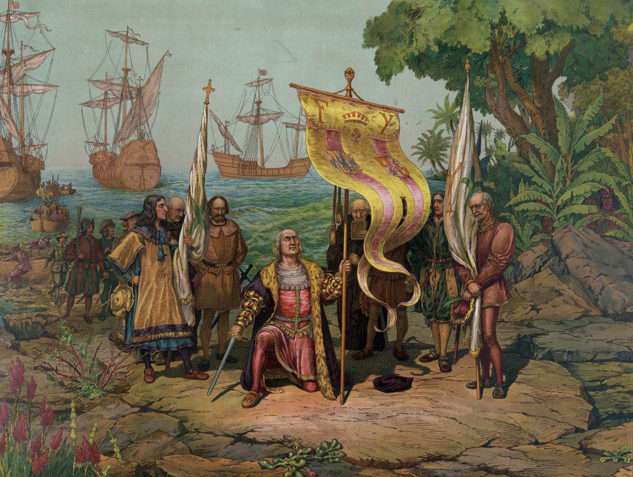 Cristóvão Colombo (1451 - 1506) reivindicando o 