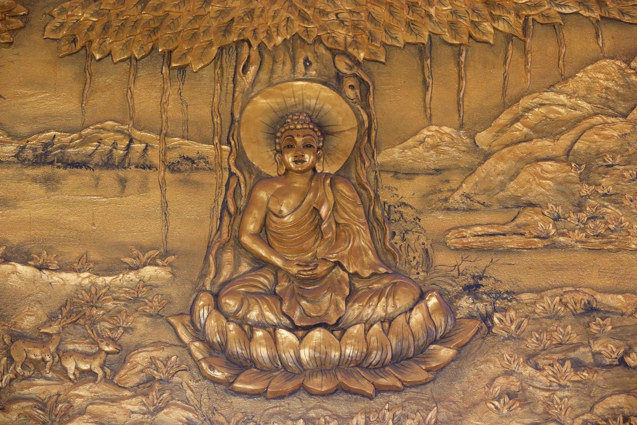Chua Thiep Long pagode budista. Shakyamuni Buda sentado na pose de meditação. Thay Ninh. Vietnam de Unbekannt