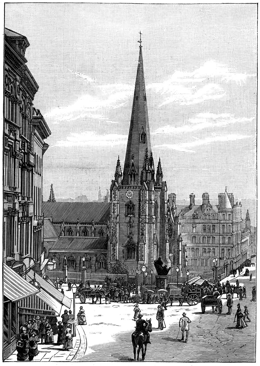 Igreja de St Martin na praça de touros, Birmingham, West Midlands, 1887 de Unbekannt