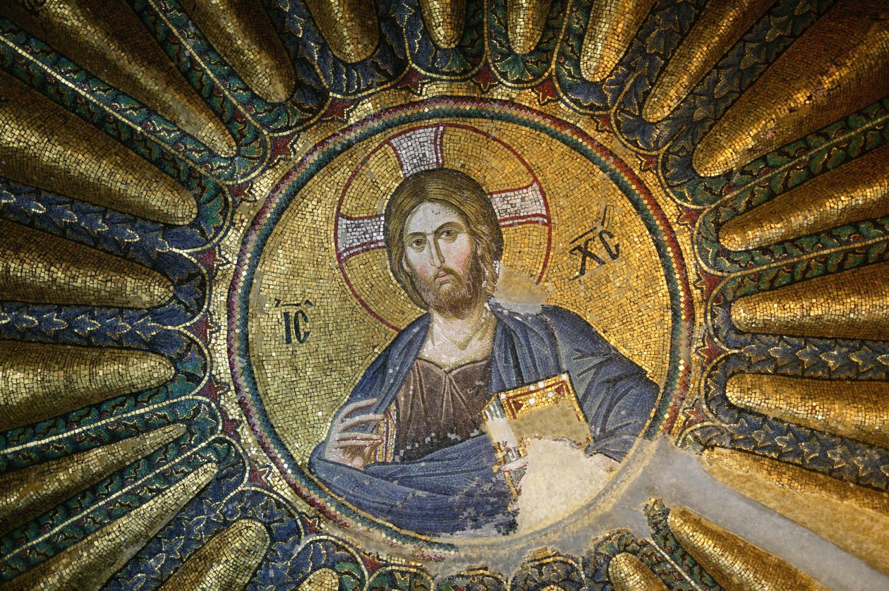 Igreja de São Salvador de Chora. Mosaico do Cristo Pantocrator (en gloire) Istambul Turquie de Unbekannt