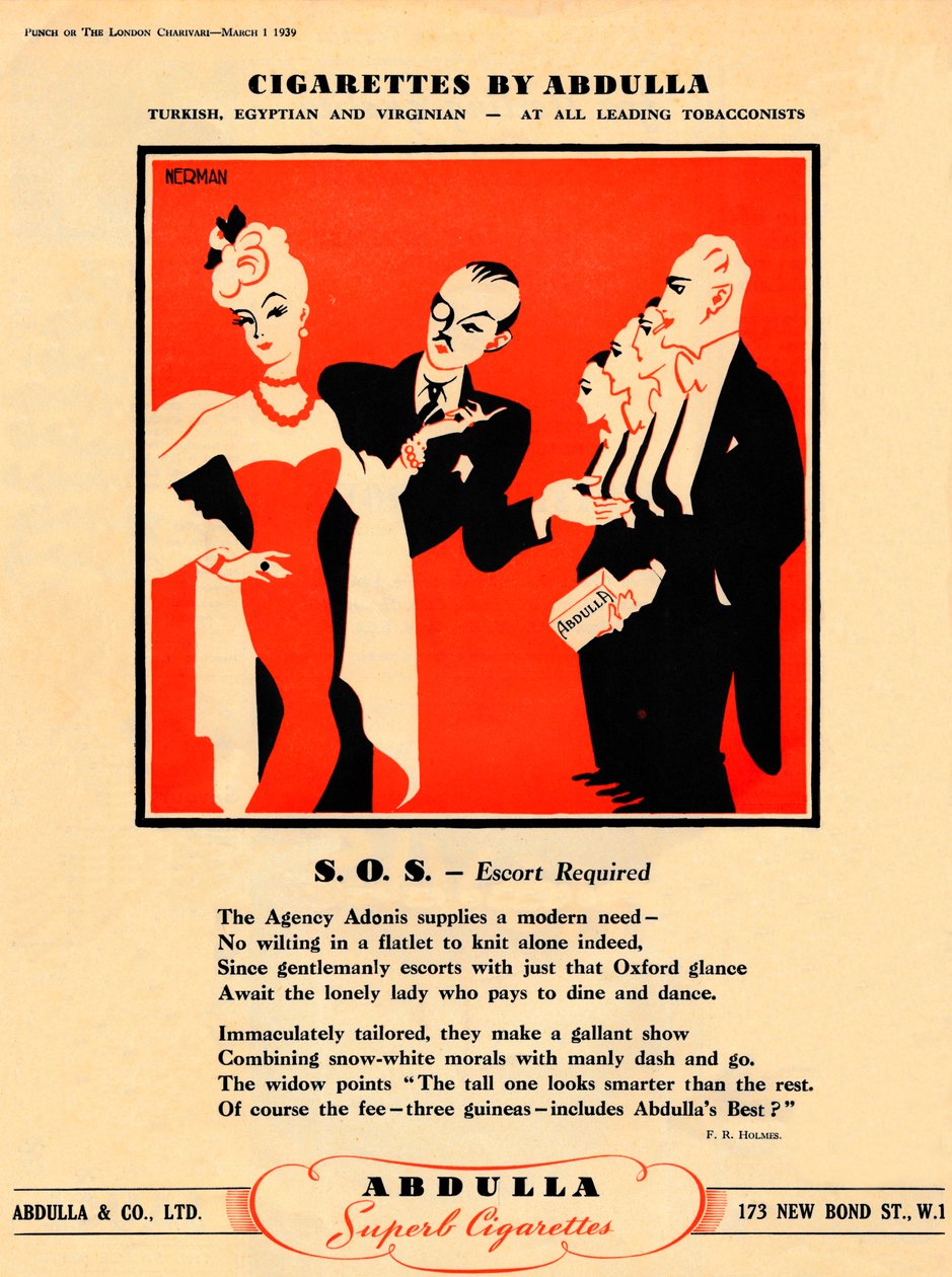 Cigarettes by Abdulla - SOS - Acompanhante necessário, 1939 de Unbekannt