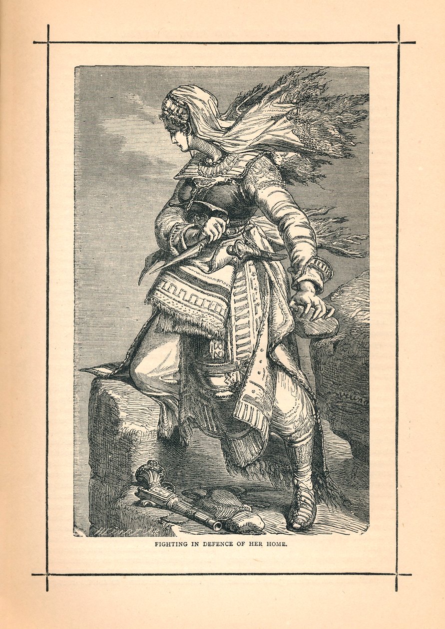 Mulheres circassianas que lutam por Schamyl contra a invasão russa, 1839 de Unbekannt