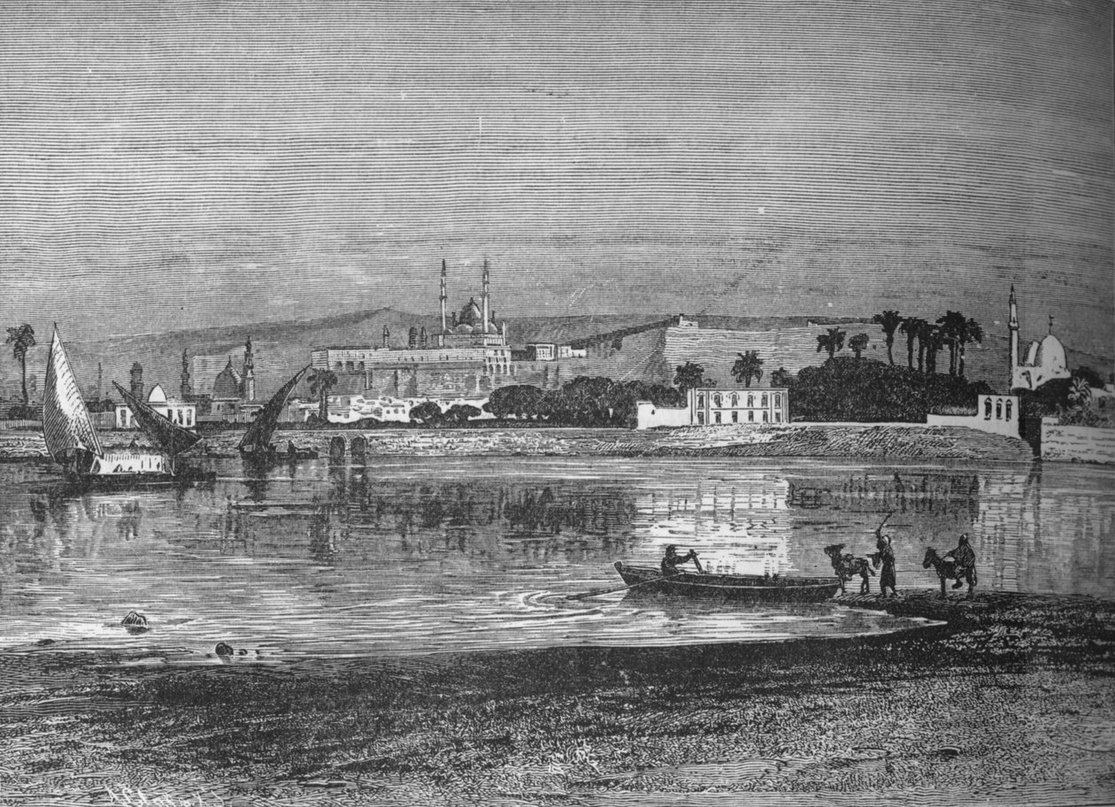 Cidadela no Cairo, do Nilo, c1882 de Unbekannt