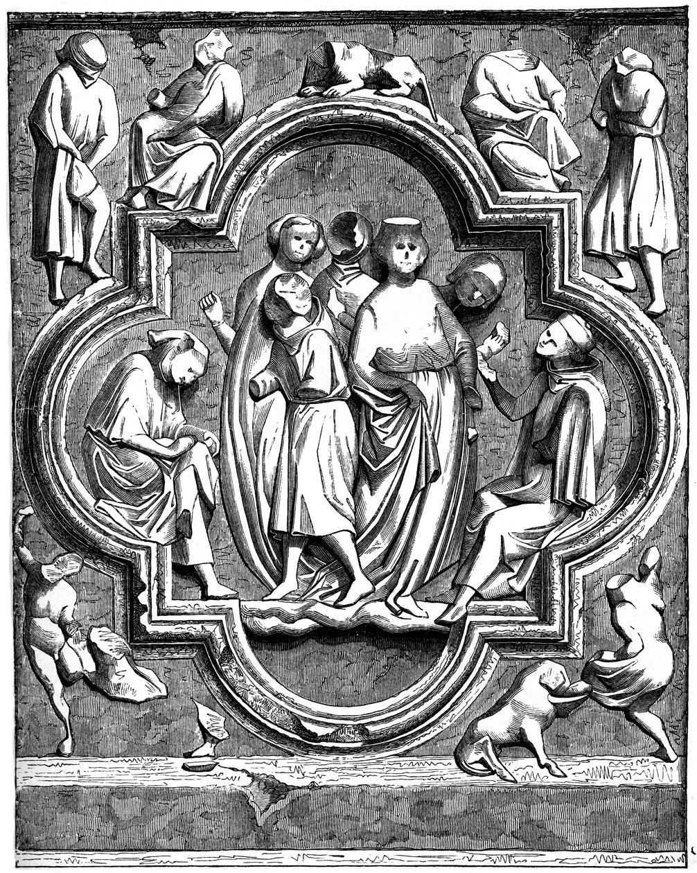 Cidadãos da França auxiliando estudiosos pobres, 1257 1870 de Unbekannt