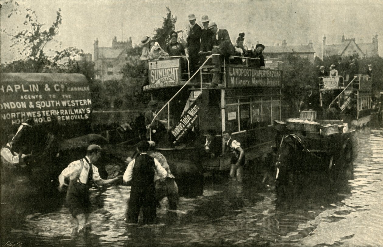 Clarendon Road, Southsea, após uma tempestade, 1901. de Unbekannt