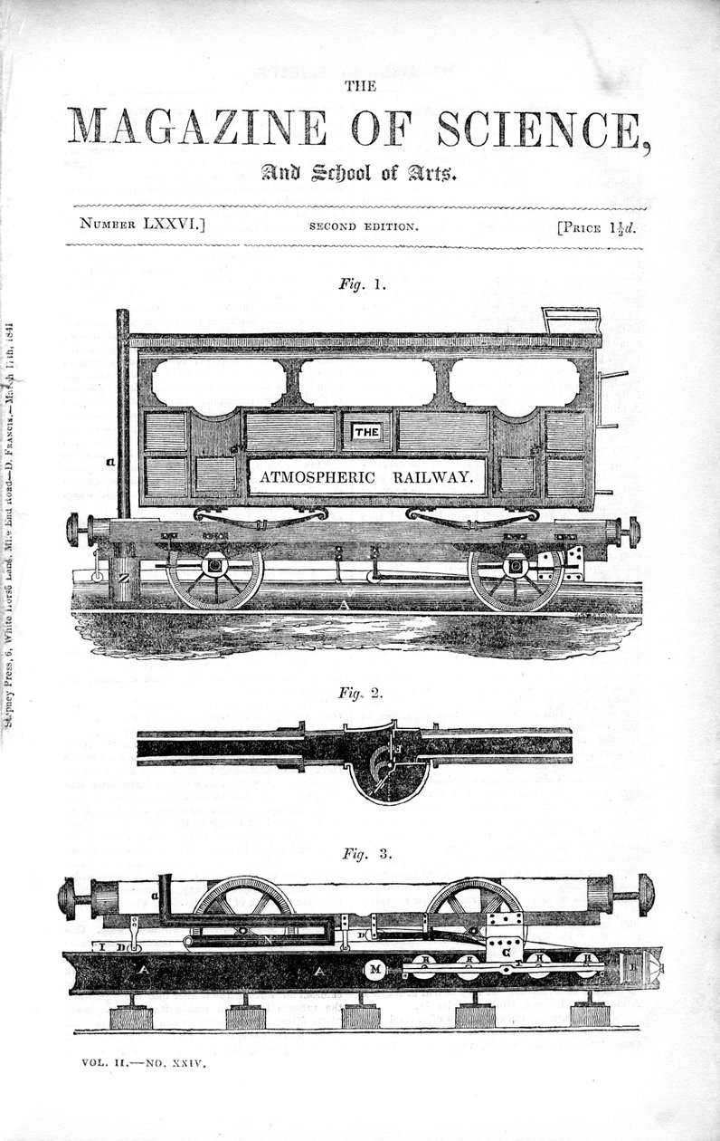 Ferrovia atmosférica de Clegg e Samudas, 1845 de Unbekannt