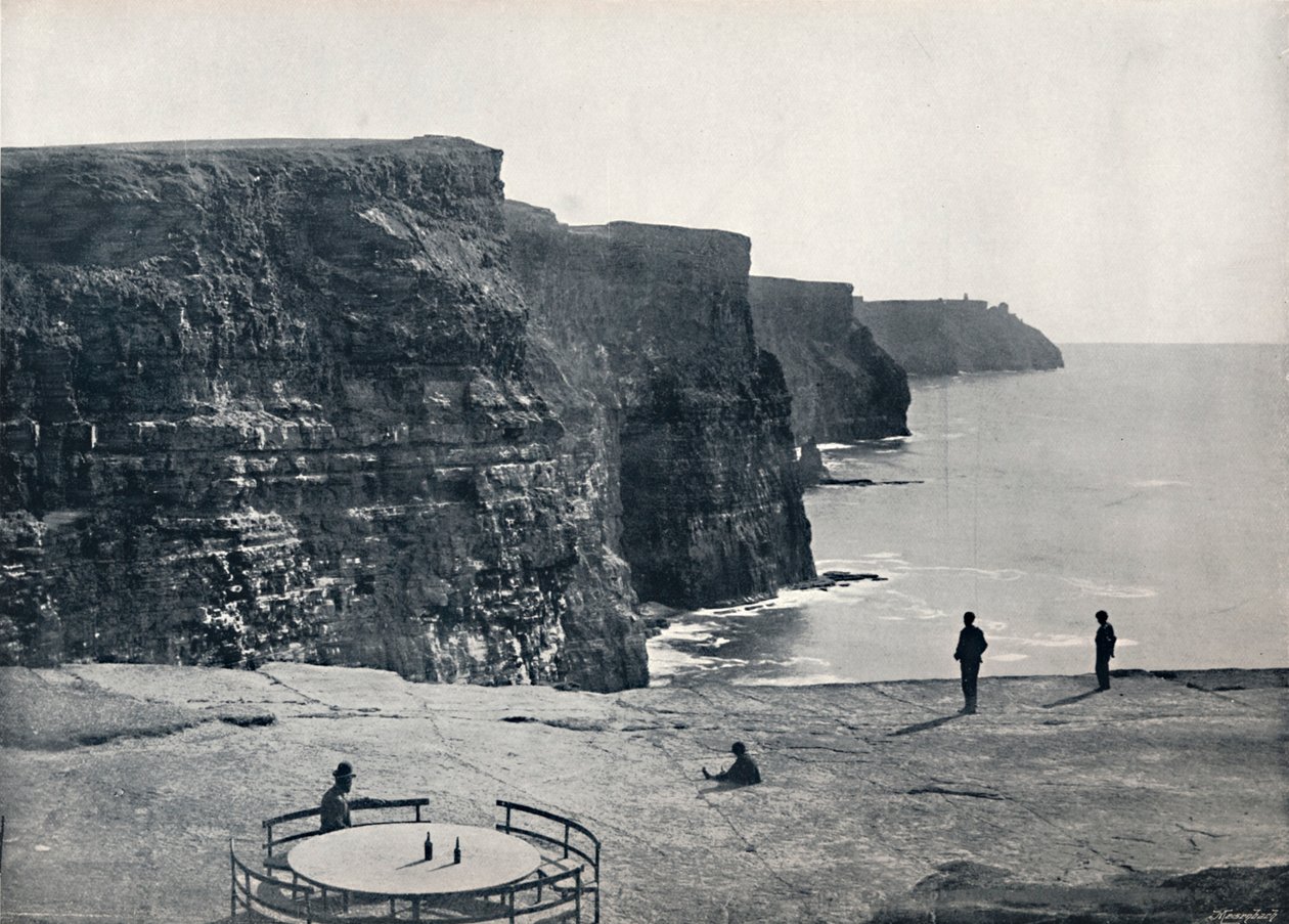Penhascos de Moher - uma cena impressionante da costa, 1895 de Unbekannt