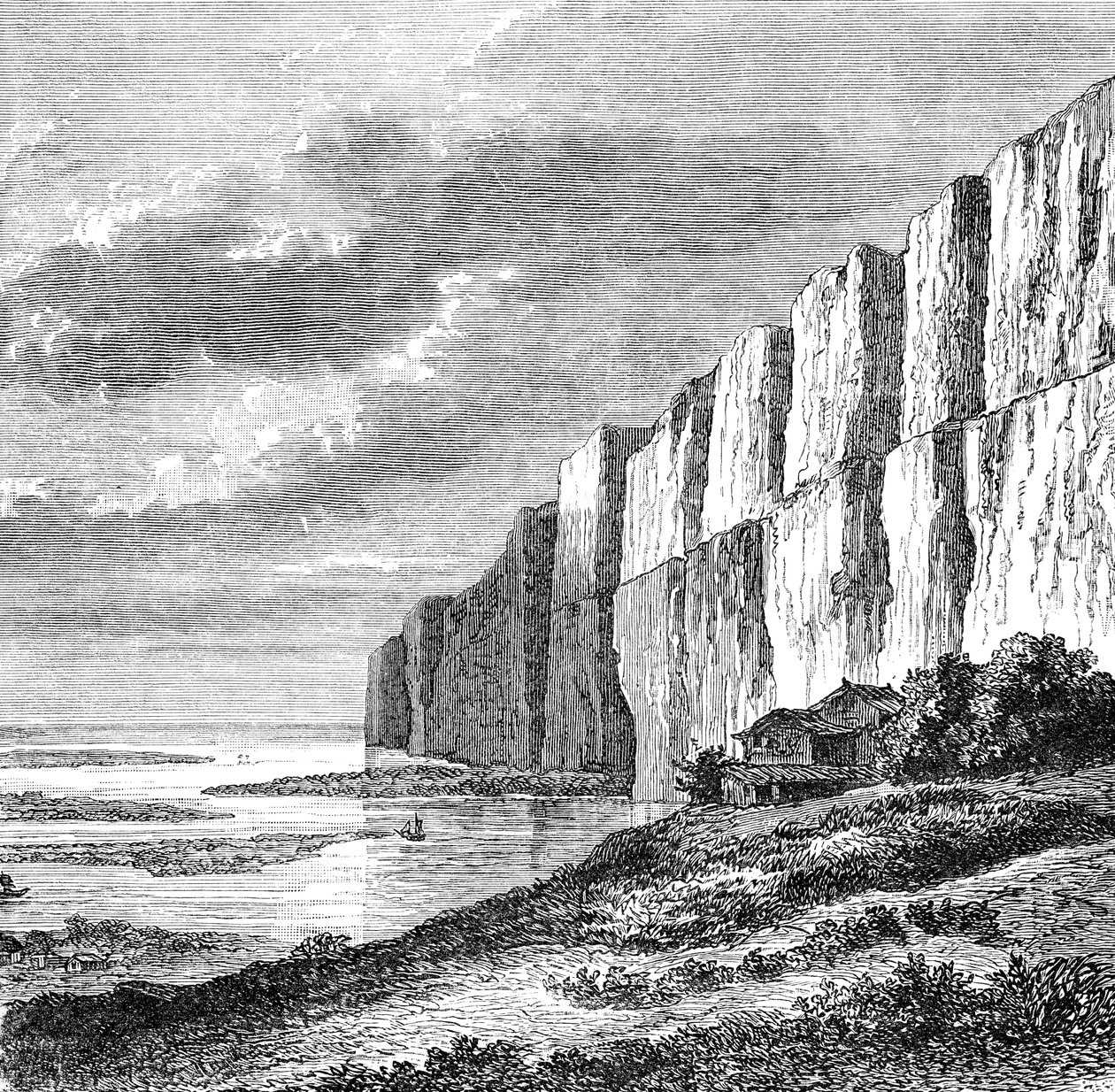 Penhascos da terra amarela no Hoang-Ho, c1890 de Unbekannt
