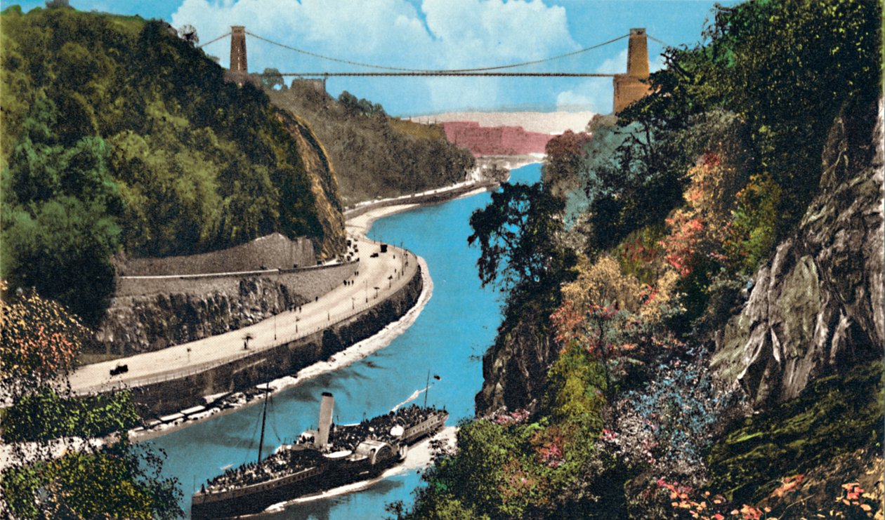 Ponte suspensa de Clifton de Leigh Woods, Bristol, c1940s de Unbekannt