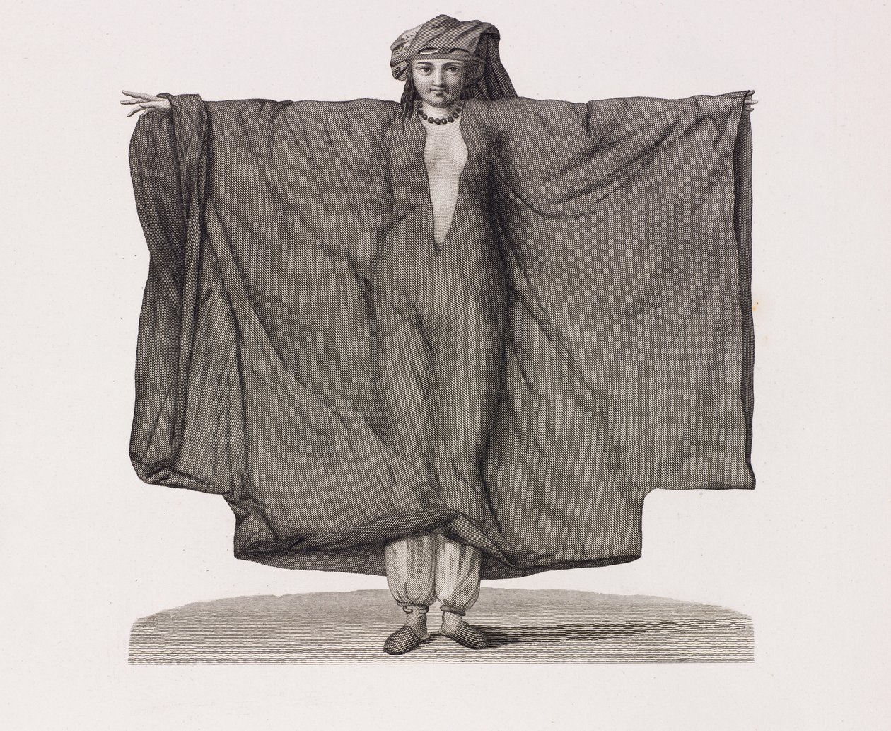 Ilustração de perto de uma mulher com um vestido de seda vermelho de Unbekannt