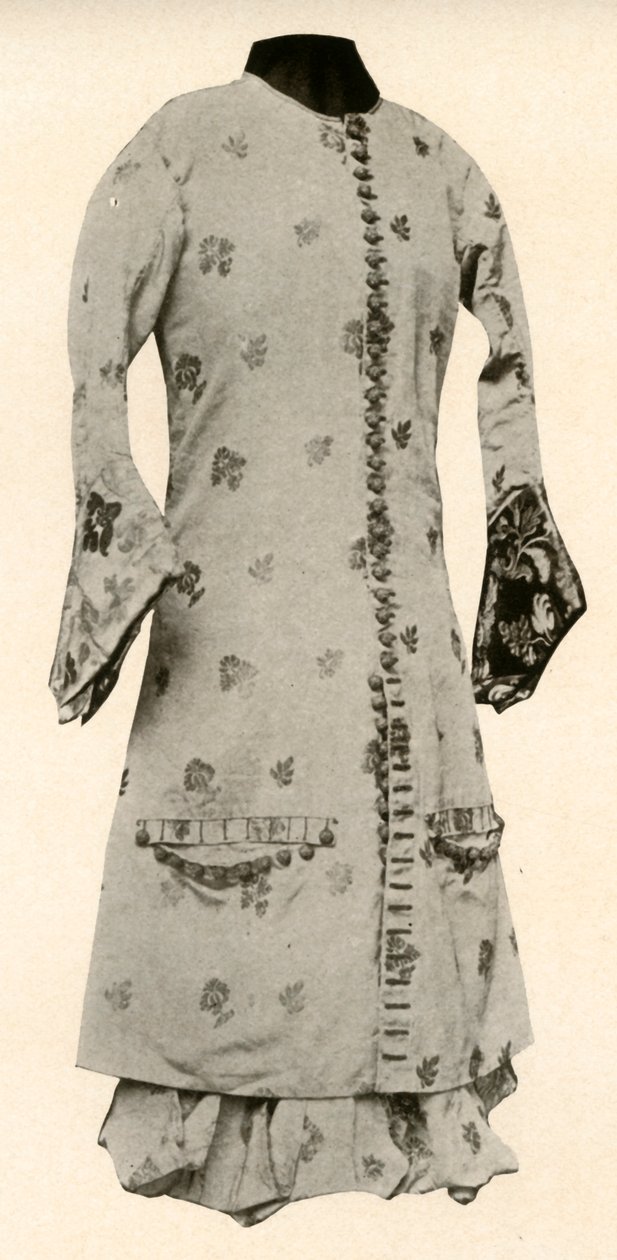 Casaco e calções completos de brocado amarelo com flores e folhas, c1670, 1937. de Unbekannt