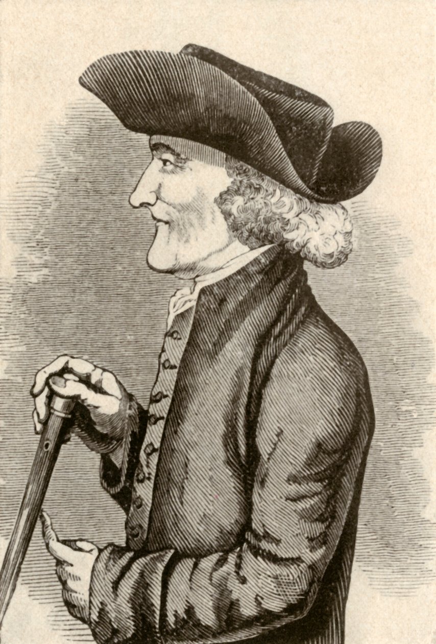 Chapéu armado usado por um cavalheiro quaker da Pensilvânia, 1774, 1937. de Unbekannt