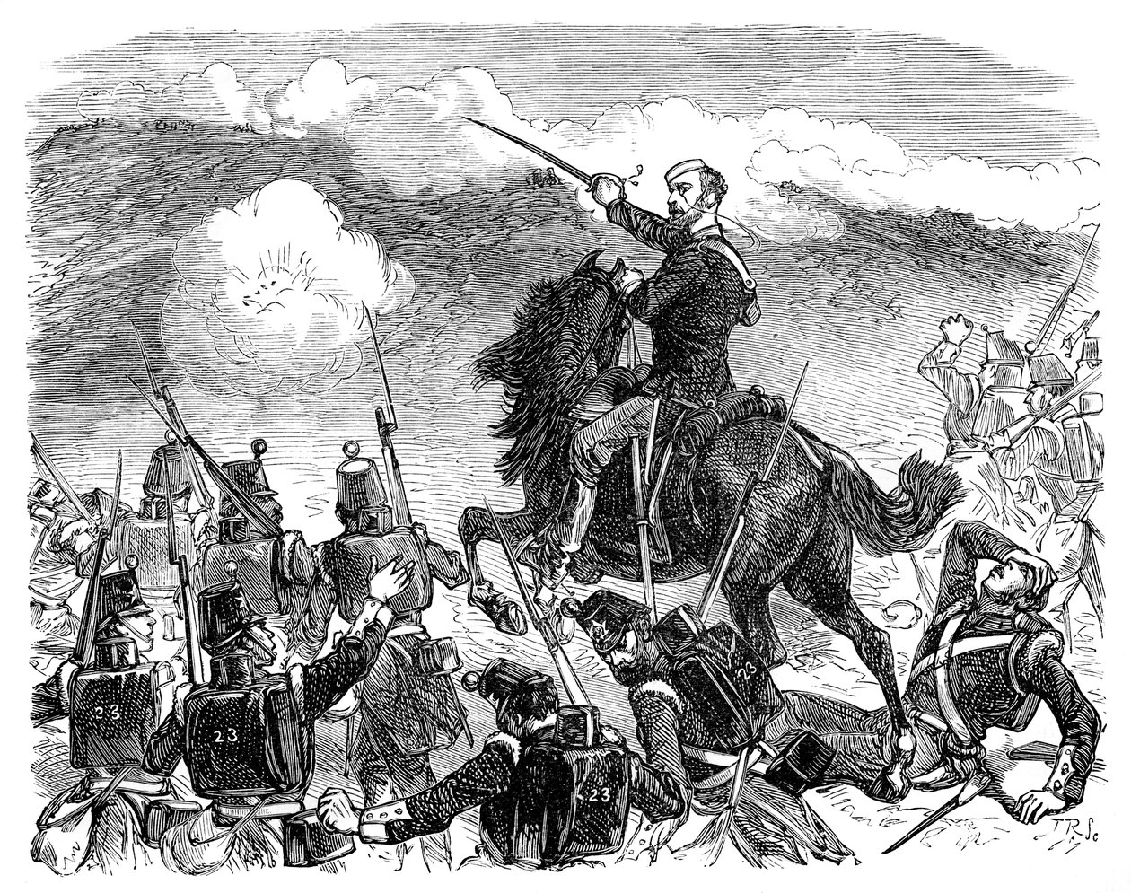 Brigada de Codringtons na Batalha de Alma, Guerra da Crimeia, década de 1850, 1888 de Unbekannt