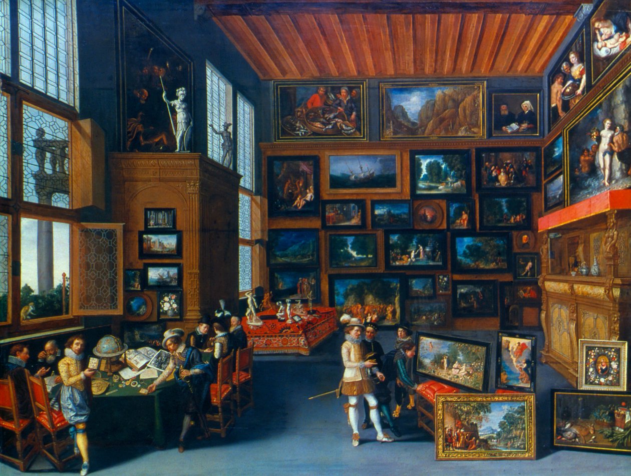 Cognoscenti em um quarto pendurado com fotos, c1620 de Unbekannt