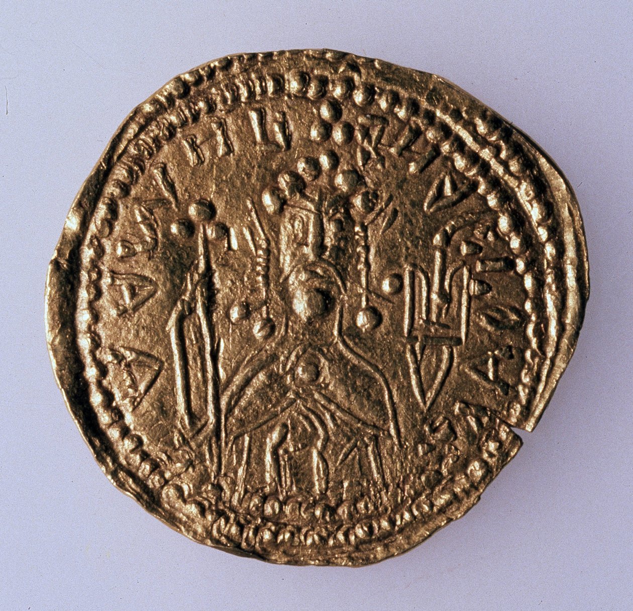 Moeda Zlatnik do Grão-Duque Vladimir Svyatoslavich Avesso: Retrato do governante, 980-1015 de Unbekannt