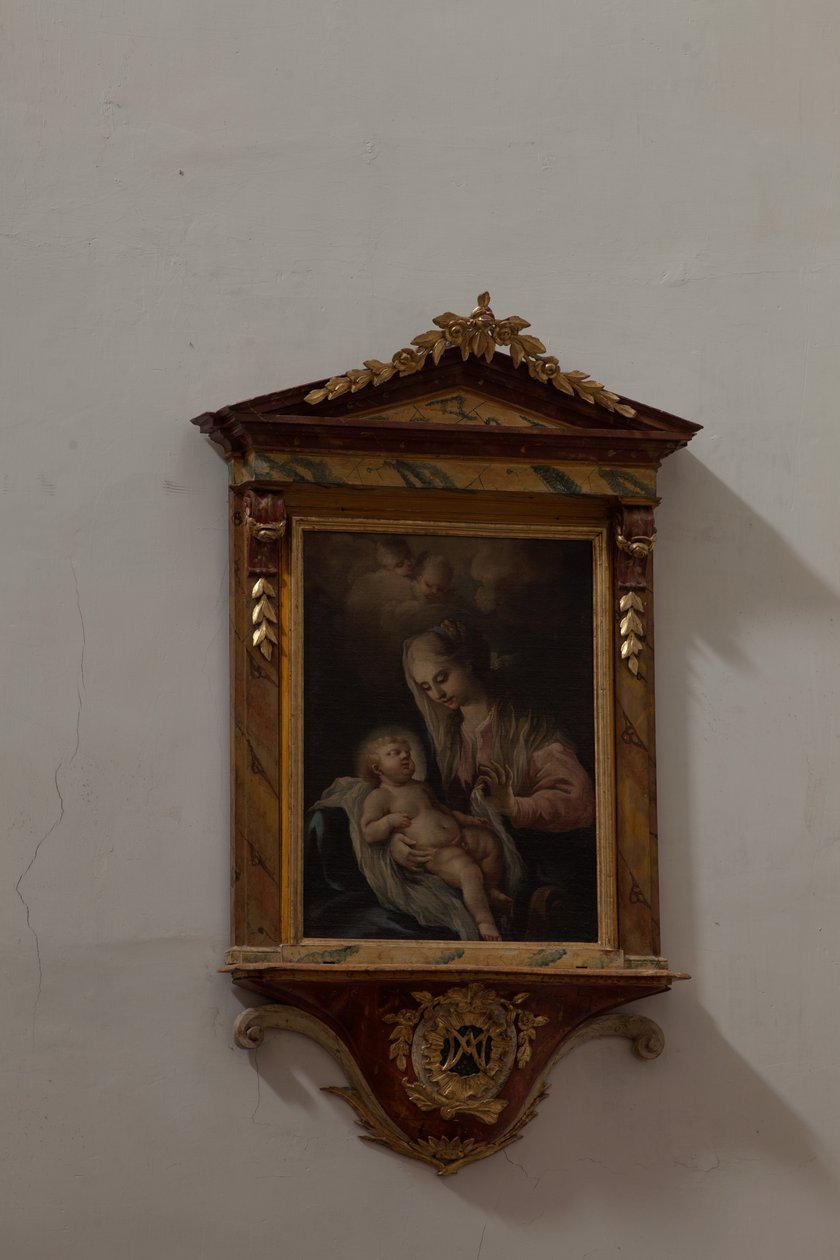 Igreja colegial. Interior. Pintura. Madonna com Criança. Itália (?). Óleo sobre tela. de Unbekannt