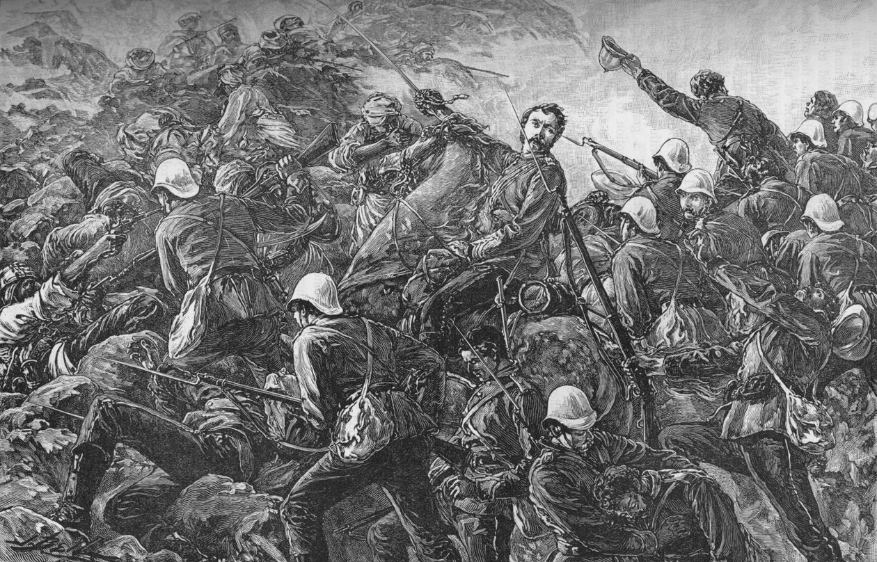 Coronel Galbraith na batalha de Maiwand, c1880 de Unbekannt