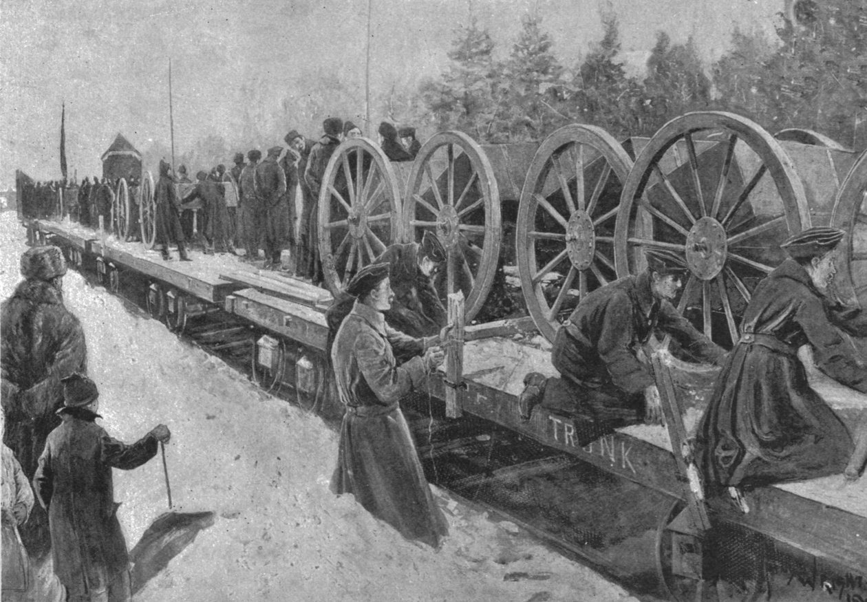 Tropas coloniais para a África do Sul, 1900: Artilharia canadense arrastando em Ottawa, 1901. de Unbekannt