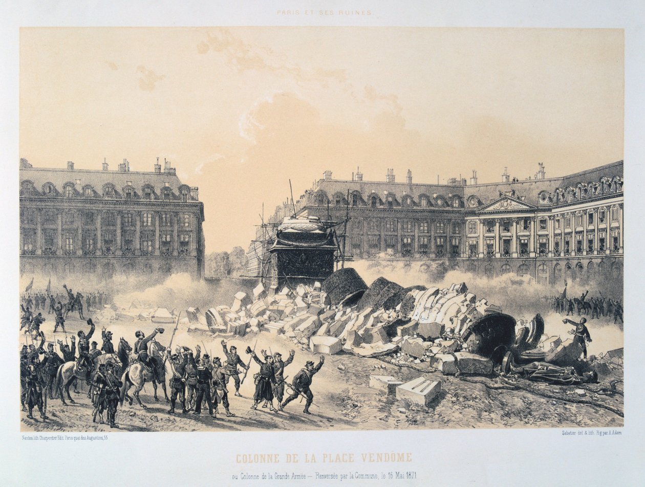 Coluna no lugar Vendôme, comuna de Paris, 16 de maio de 1871. de Unbekannt