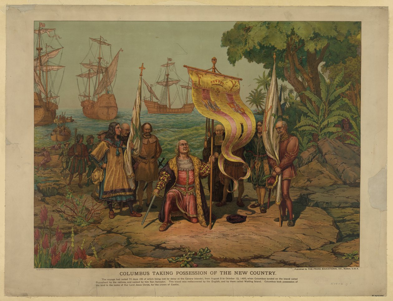 Colombo tomando posse do novo país, 1893 de Unbekannt